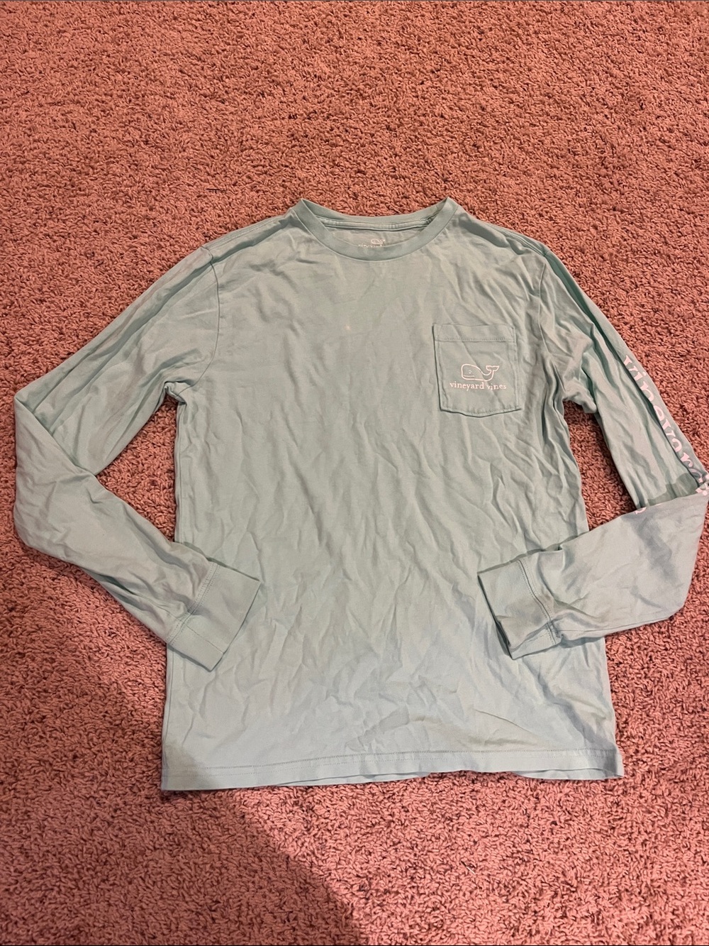 Vineyard Vines Seafoam Long-Sleeve Pocket Tee